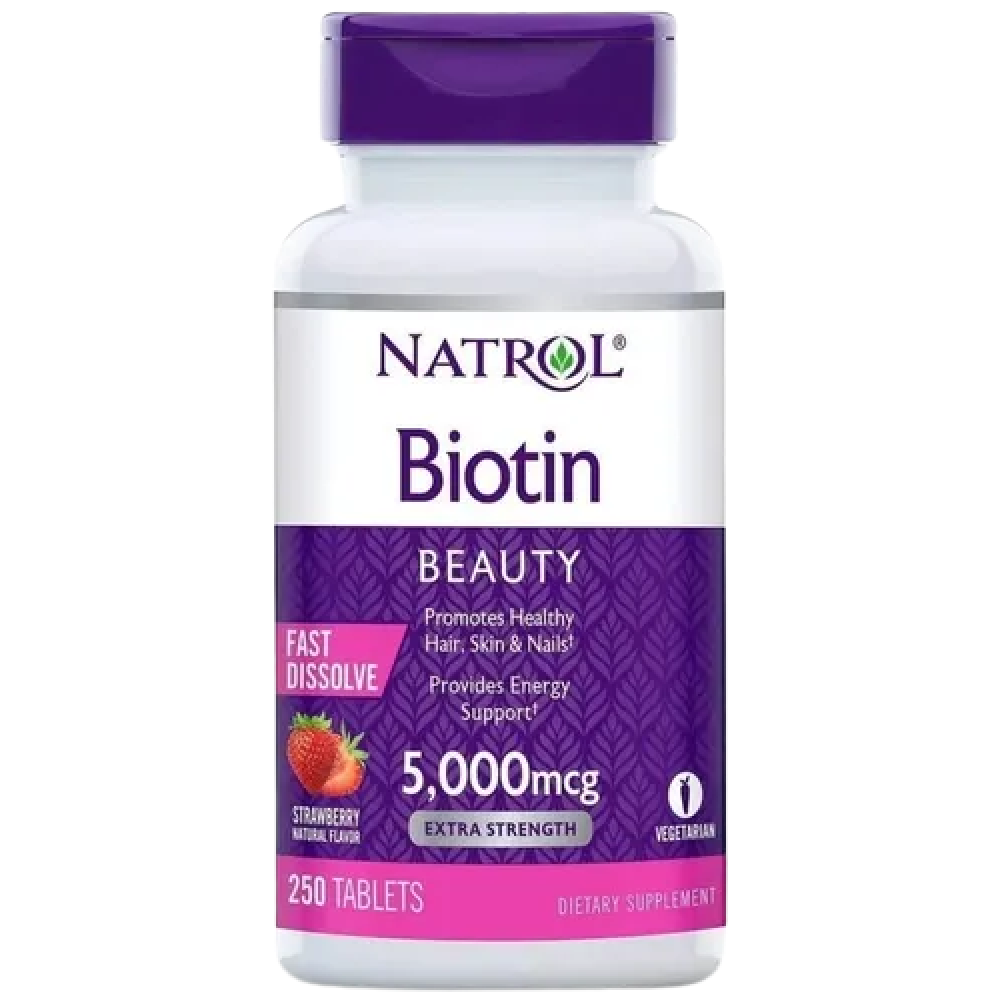 natrol-biotina-fast-dissolve-5,000-mcg-morango-250-tablets