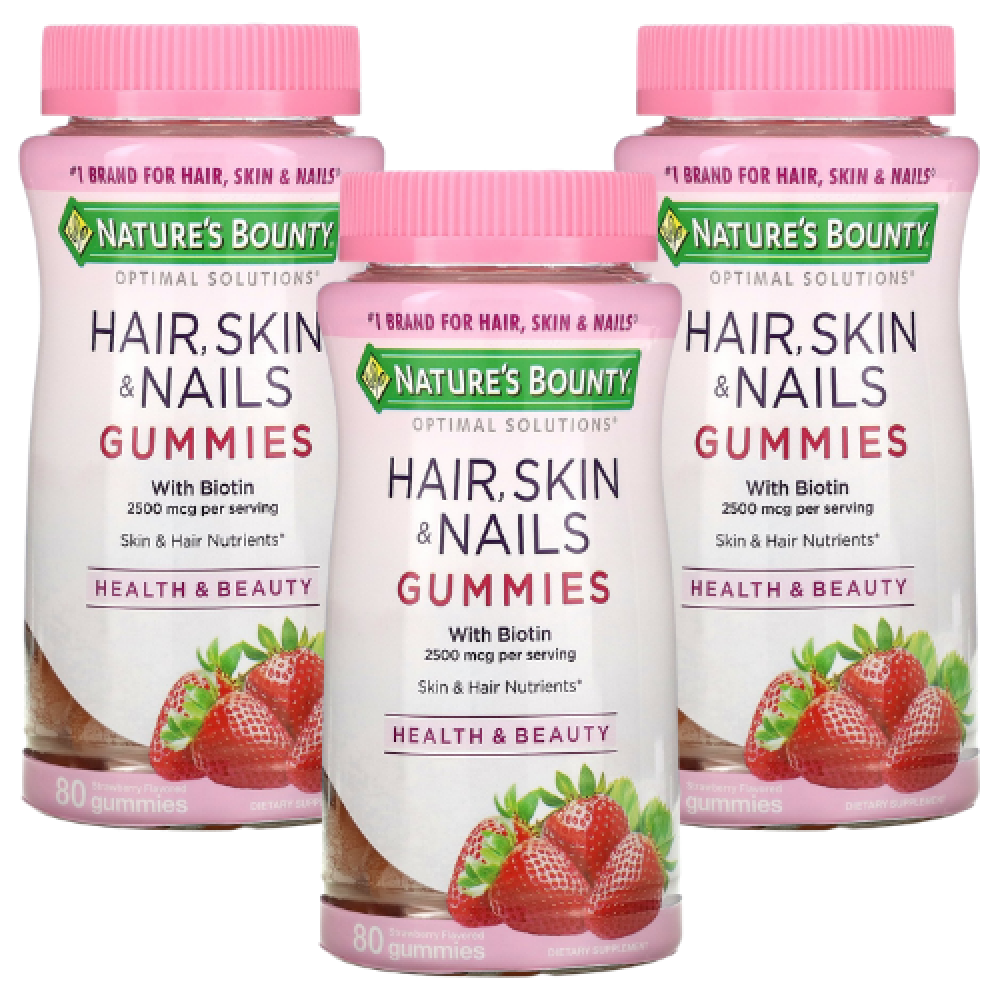 natures-bounty-hair-skin-and-nails-80-gummies-morango-3-frascos